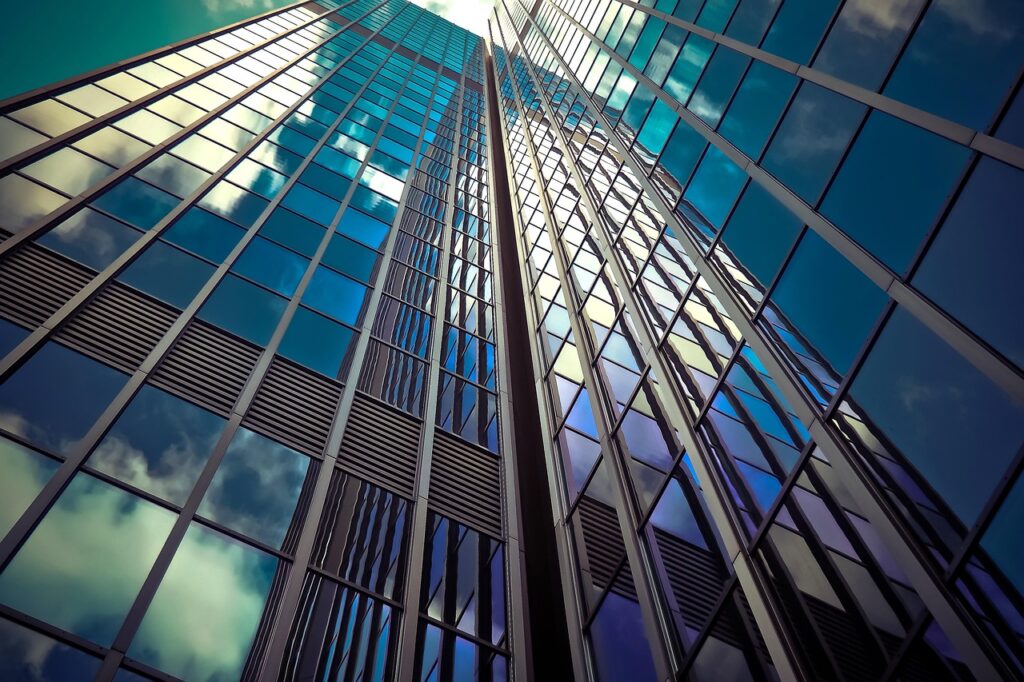 architecture, skyscraper, glass facades, modern, facade, sky, building, düsseldorf, city, modern architecture, glass, modern building, glass front, windows, glass windows, reflection, exterior, perspective, office building, nature, urban, high, downtown, low angle shot, structure, mirroring